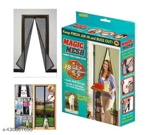 Polyester Magnetic Mosquito Net for Door – Auto Closing Insect Protection Curtain
