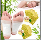 Detox Foot Pads with Ginger & Bamboo Vinegar – Overnight Cleansing Foot Patches (Pack of 10)