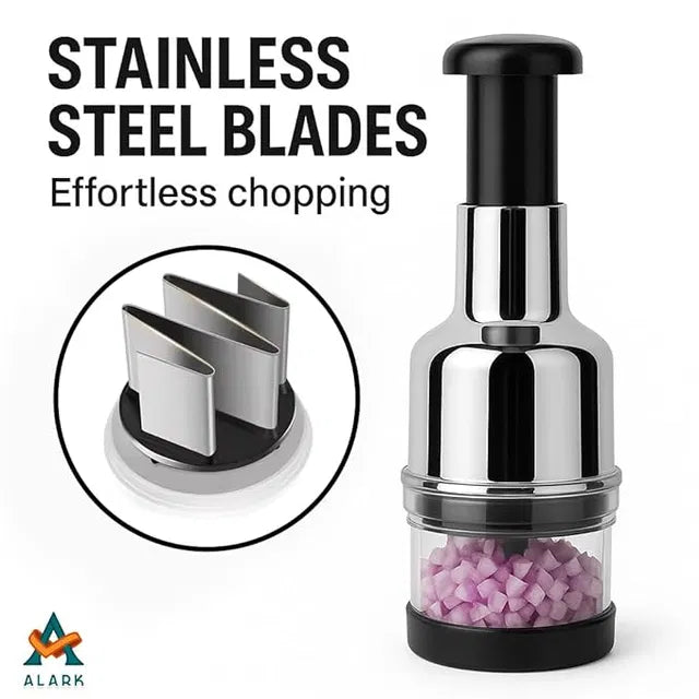 Manual Mini Vegetable Chopper & Slicer with Stainless Steel Blades