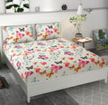 Premium Microfiber Elastic Fitted Double Bedsheet with 2 Pillow Covers (70 x 76 x 6 Inches)