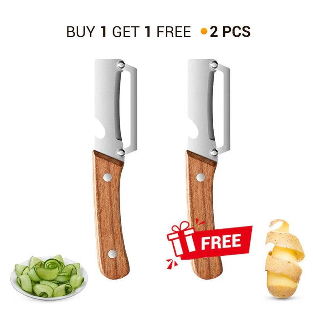 Zero Snag Wooden Handle 2-in-1 Fruit & Vegetable Peeler (Pack of 2)