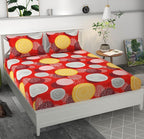 Premium Microfiber Elastic Fitted Double Bedsheet with 2 Pillow Covers (70 x 76 x 6 Inches)