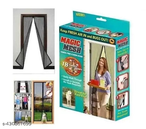 Polyester Magnetic Mosquito Net for Door – Auto Closing Insect Protection Curtain