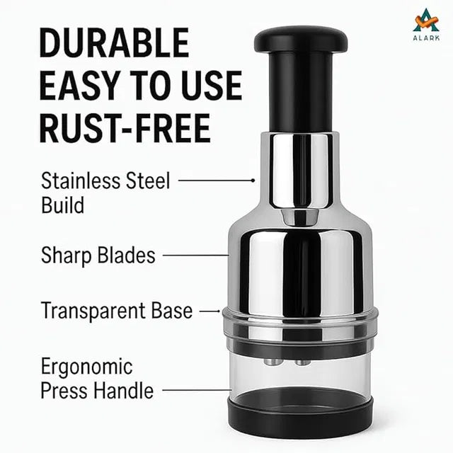 Manual Mini Vegetable Chopper & Slicer with Stainless Steel Blades