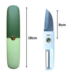 2-in-1 Kitchen Knife & Peeler with Protective Case – Stainless Steel Fruit Cutter