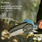 Cordless Mini Chainsaw 6-Inch 20V Rechargeable Electric Pruning Saw with 2 Batteries & Carry Case