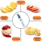 2-in-1 Kitchen Knife & Peeler with Protective Case – Stainless Steel Fruit Cutter