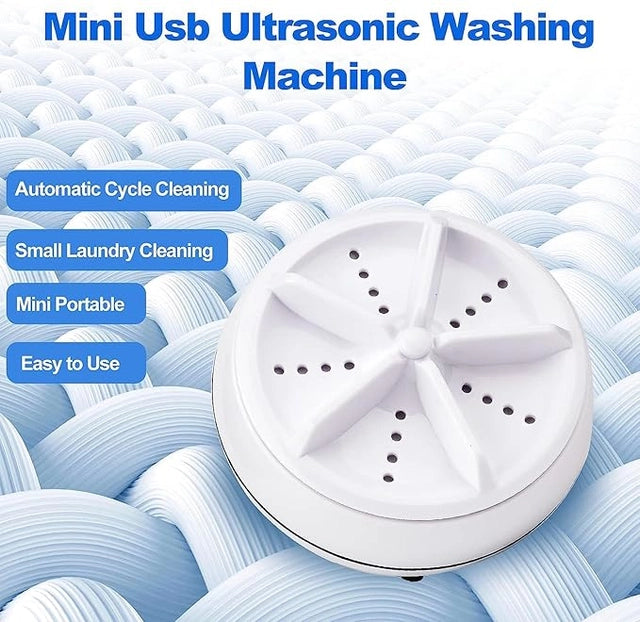Portable Mini Ultrasonic Washing Machine – 3-in-1 Clothes & Dish Cleaner
