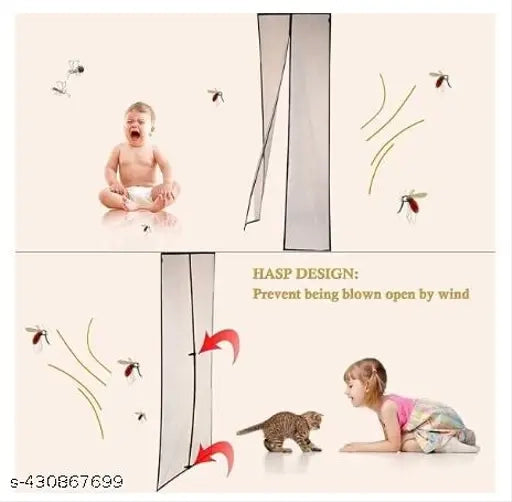 Polyester Magnetic Mosquito Net for Door – Auto Closing Insect Protection Curtain